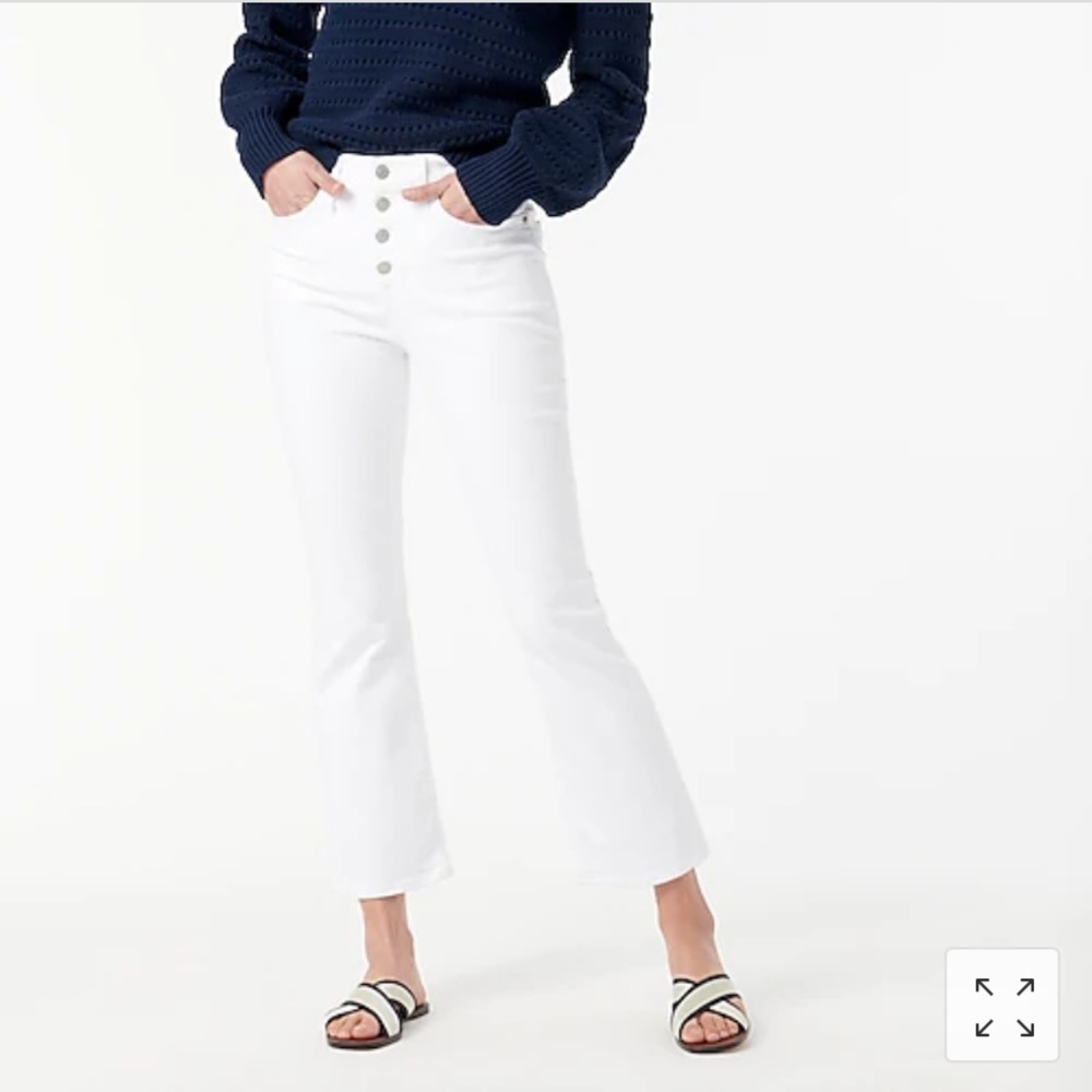 10" demi-boot crop jean in white
